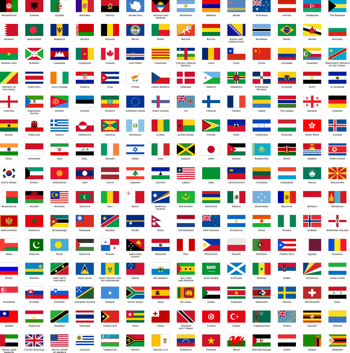 All Of The Flags Of The World