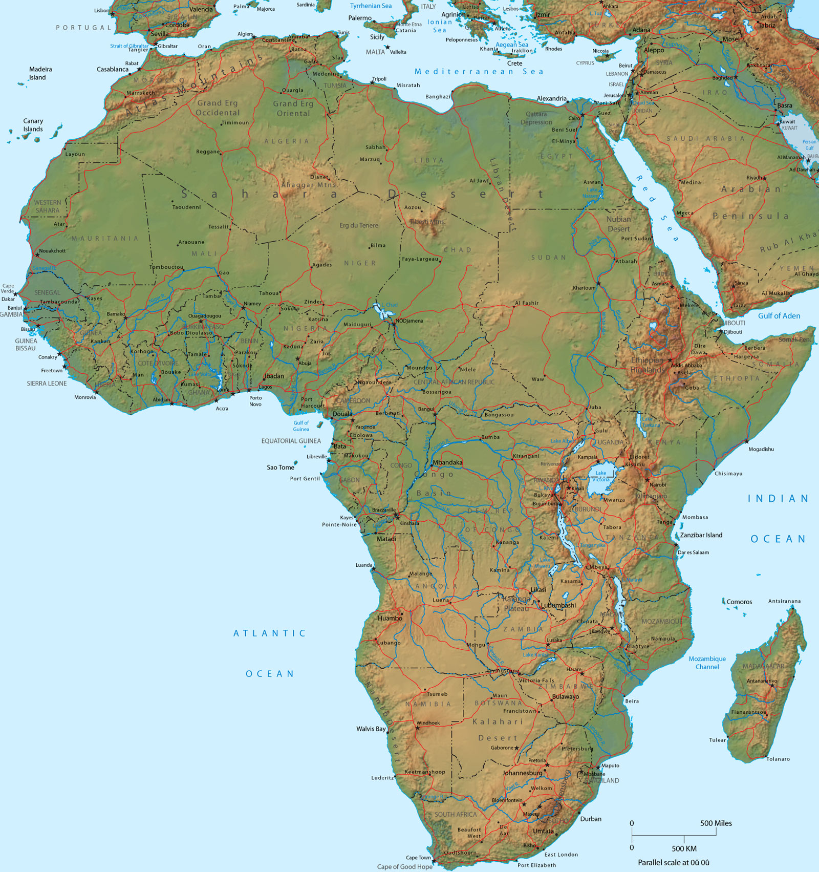 Physical Map Of Africa Africa Maps Map Pictures 5460