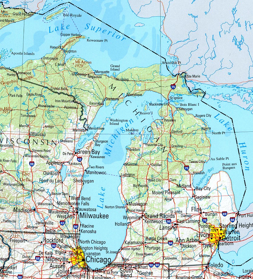 Map Of Michigan America Maps Map Pictures 5864