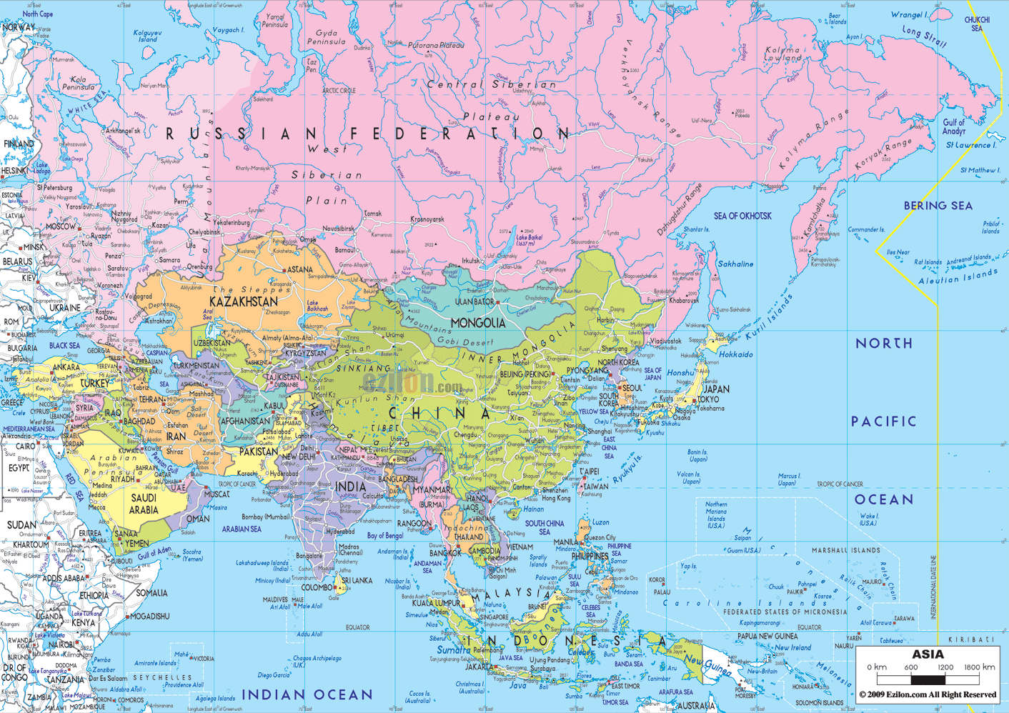 asia map political - Asia Maps - Map Pictures