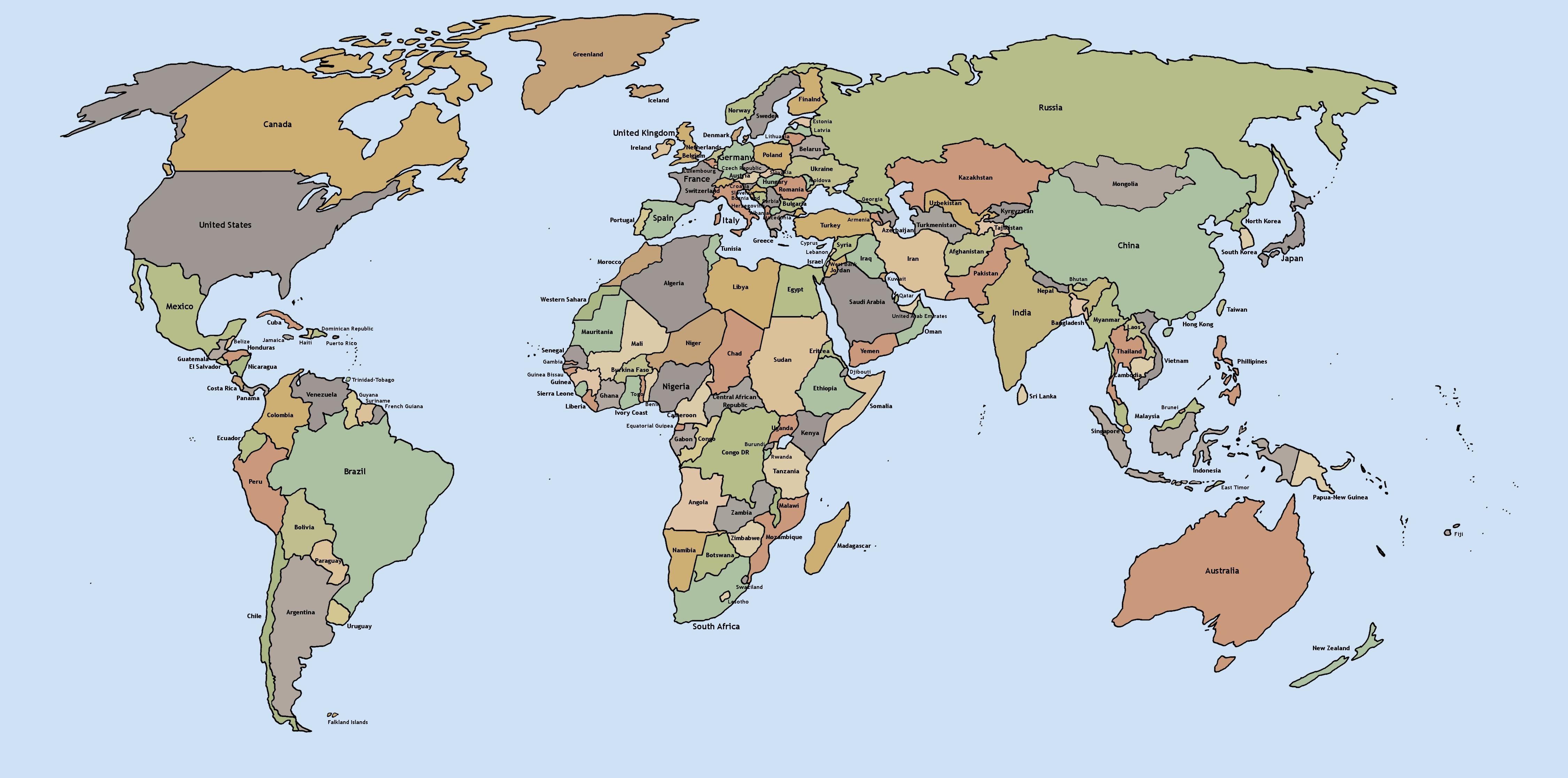Printable World Map To Label - Printable Blank World